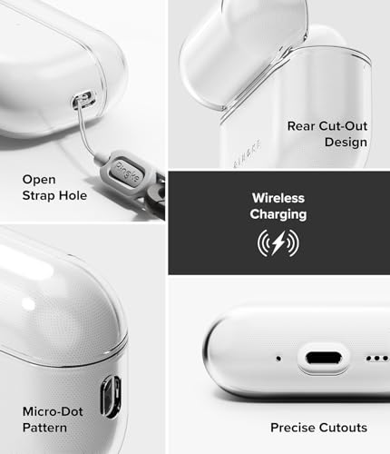 Image of Ringke Air case for Airpods Pro 3 with Carabiner [Soft & Flexible TPU] Slim Transparent Shockproof Protective Cover, Supports Wireless Charging - Clear