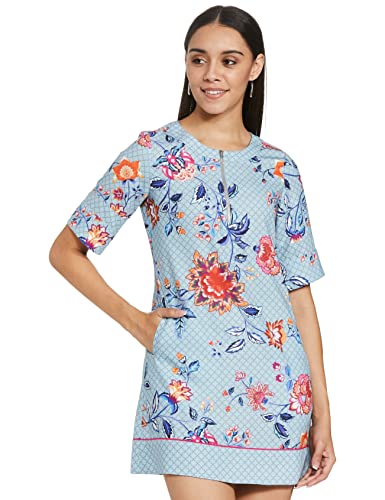Image of RIVER Designer Printed Dress with Print Blocking