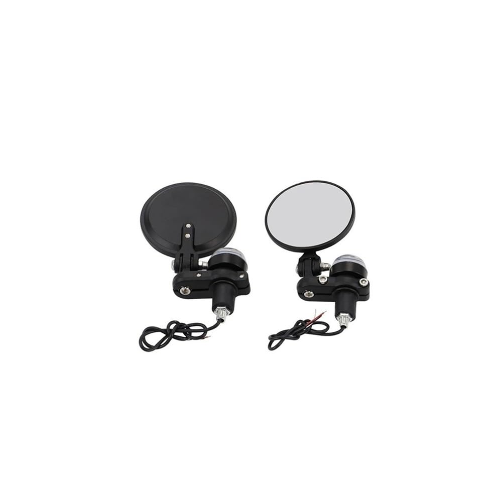 motos Miroir vélo Lot 2 Rétroviseurs Guidon Moto Universels En Aluminium, 7/8" (22 Mm), Avec Éclairage(Mirror with Light)