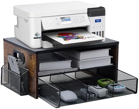 2-stufiger Druckerwagen Mit Rädern - Rollbarer Schreibtisch Für Büro & Homeoffice