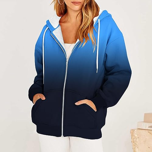 Women Oversized Zip Up Hoodies Tie-Dye Print Sweatshirt Y2k Trendy Clothes Teen Girl Fall Casual Drawstring Jacket2