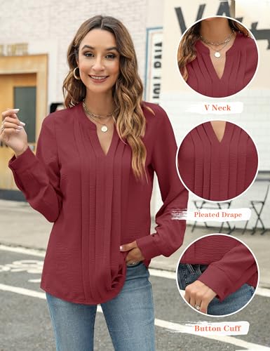 Image of Blooming Jelly Women's Long Sleeve Blouses Dressy Casual Business Work Tops