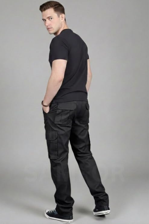 Image of Samfor Cargo Pant for Men - Cotton Cargo for man, Multi-Pocket Design for Outdoor, Work Wear & Casual Trouser