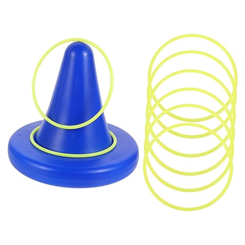 TOBBOMEY 1 Set Outdoor Balance Training Accessory Single Leg Stool Toss Game Rings for Physical Exercise Fun Playtime and Developmental Skills Random Color