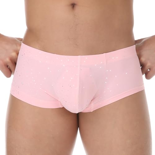 Mens Sparkling Boxers Sexy Underwear Shiny Boxer Shorts