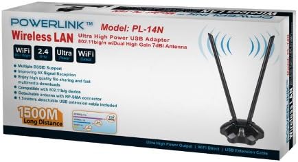 Power Link Wireless Lan High Power 802.11 b/g/n 7dbi Antenna #PL14N