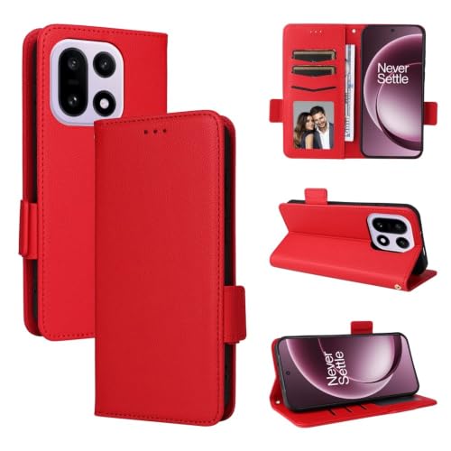 Étui Nokia X30 5G en cuir grainé rouge de haute qualité avec rabat aimanté