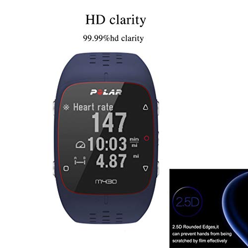 3 Pack for Polar M430 Screen Protector Tempered Glass for Polar M400 GPS Running Watch Screen Protector Foils Glass 9H 0.3MM Anti-Scratch Anti-Fingerprint Bubble Free
