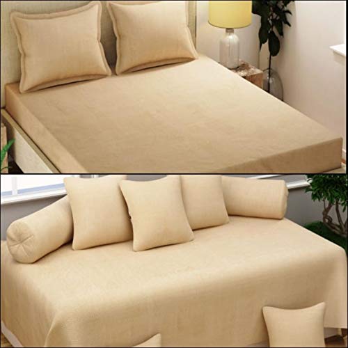 Fabric EmpireFabric Empire Bedsheet Combo Set (1 Double Bedsheet with 2 pillow Covers & 1 Diwan Set with 1 Single Bedsheet, 2 Bolster Covers & 5 Cushion Covers).