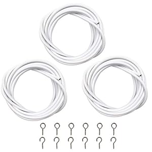 dancepandas Netgordijndraad 3M 3PCS Wit vensterkoord Multifunctionele voile draad met gratis haken en ogen om…