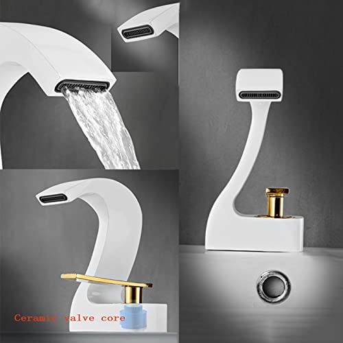 Grifo de cascada monomando para eliminar salpicaduras en el lavabo 6