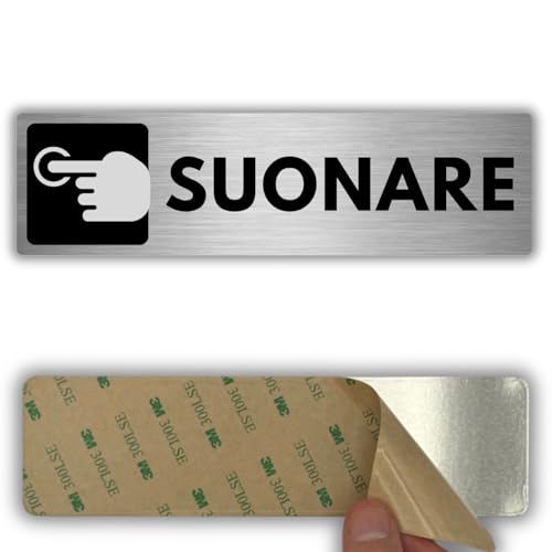 LEIASA | Señal sonar timbre – 5 x 18 cm – Grosor 0,8 mm – Aluminio – Placa de señalización sonar – Señal timbre – Señal de advertencia de interfono (Sounare)