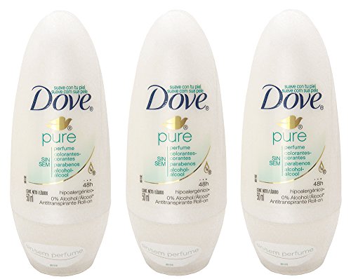 Dove Pure 48h Anti-perspirant Roll-on Deodorant 50ml. Pack of 3