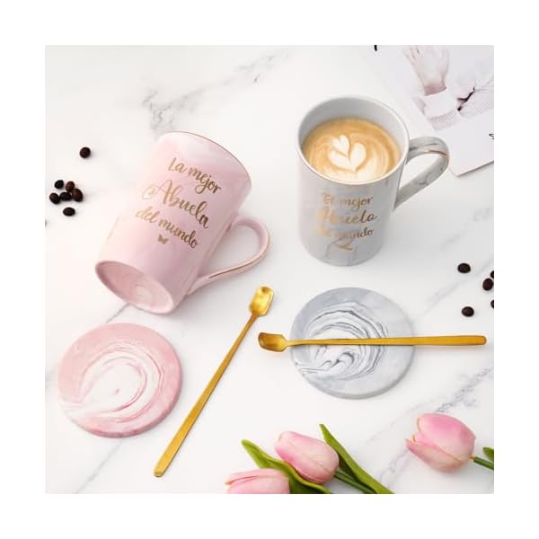 Maustic abuela abuelo gifts in spanish la mejor abuela and abuelo coffee mugs worlds best grandma grandpa coffee mugs grandparents gifts on christmas mothers day fathers day 14 oz with gift box  urban country home decor