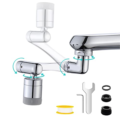 Rotating Faucet Extender Upgrade 1440°Universal Swivel Faucet Aerator With 2 Modes, Robotic Arm Splash Filter Faucet Extender Adjustment Bathroom Sink Faucet Bubbler #TOP15