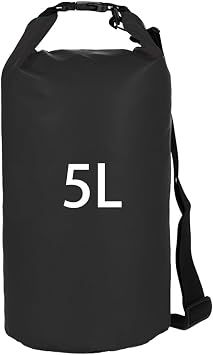 Dog Food Travel Bag, 5L Large Pet Food Storage Bag with Shoulder Strap, Waterproof Portable Puppy Feeder Container for Camping Hiking - Black