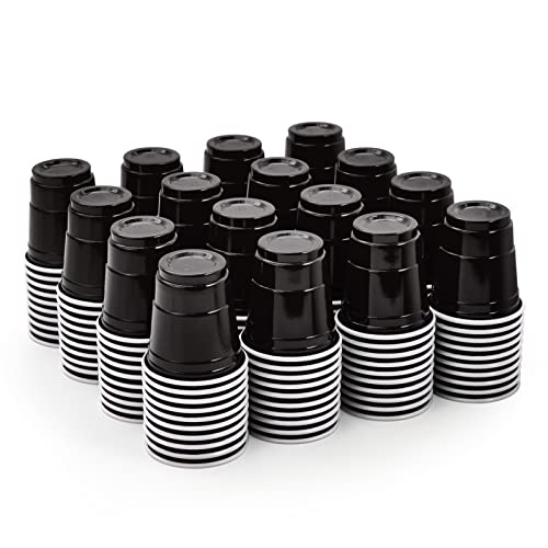 Lilymicky 600 Pack 2 Oz Plastic Shot Glasses, Black Disposable Plastic Cups, Mini Black Shot Cups, 2 Oz Party Cups For Jello Shots And Tasting #TOP3