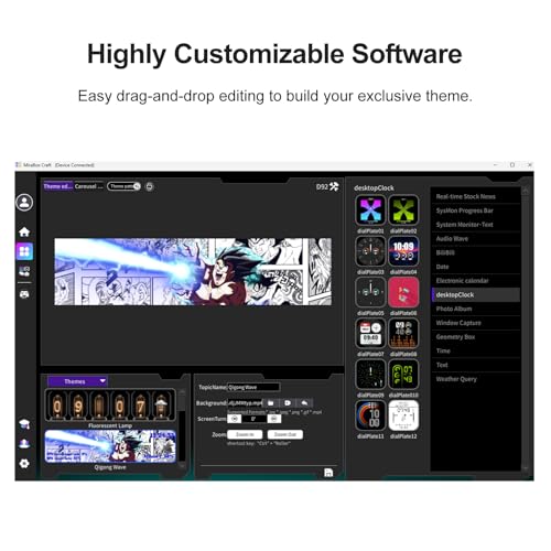 Image of MT-VIKI 9.2 Inch IPS PC Secondary Screen, 1920x462 Computer Hardware Monitor & Real-Time Temperature Display for Windows 7 64-Bit or above, USB-C /4 to 9 Pin CPU GPU RAM Data Monitor, NOT for Mac /Linux