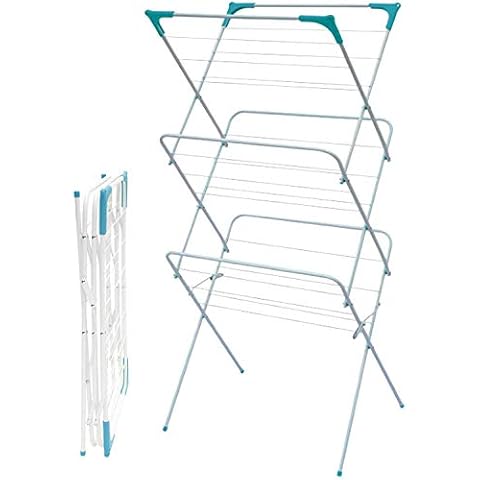 3 TIER FOLDING METAL 12M CONCERTINA CLOTHES TOWEL AIRER DRYER DRYING RACK STAND Cover