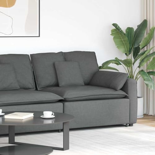 Sofá modular de 100 cm con reposabrazos gris oscuro y asiento de estructura de metal 2