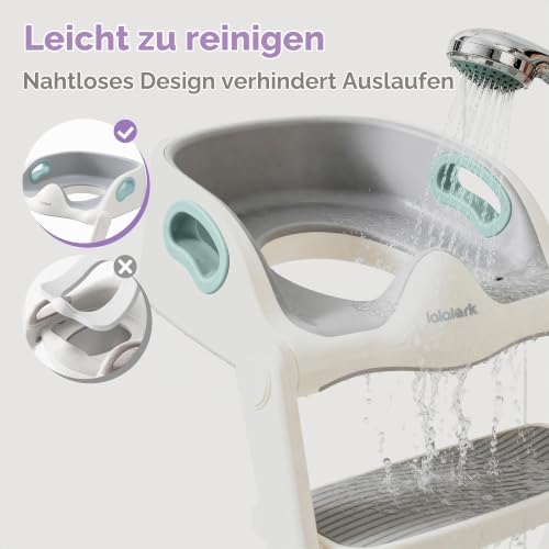 lalalark Toilettensitz Kinder mit Treppe, 2-in-1 Kleinkind-Toilettensitz, Töpfchen Tritthocker für Kleinkind mit Anti-Rutsch-Pad… – Ansicht 3