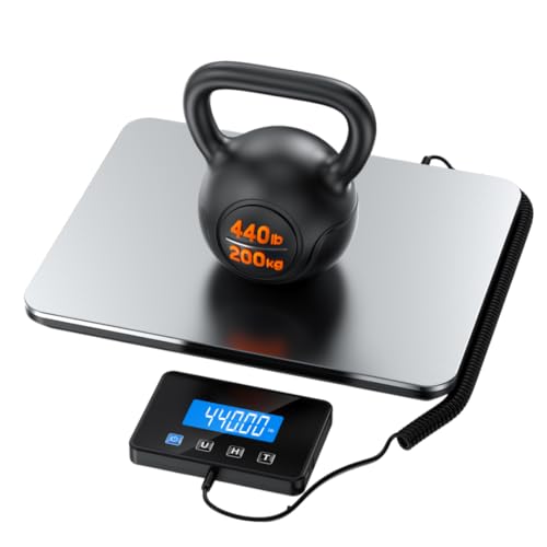 shipping scale 440 lb heavy duty postal scale for packages large mailing scale for postage industrial small business laundry warehouse stainless steel over load protection amp dual powe