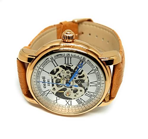 Montre squelette automatique Celoti Rosa pour homme élégant au quotidien