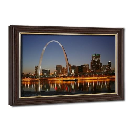 Toile Saint Louis Missouri Skyline cadeau idéal pour passionné de voyage et d'architecture