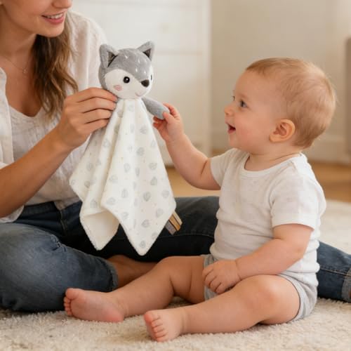 Image of CREVENT Cozy Plush Baby Security Blanket, Loveys for Baby Girls and Boys, Birthday (Deer)