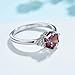 ITI KUOLOLIT Lab Alexandrite Gemstone Genuine 925 Sterling Silver Ring for Women Hexagon Cut Women's Ring for Engagement Bride Romantic Birthday (White Rhodium Plated, 7)