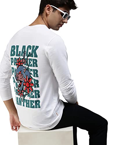 Image of Veirdo Pure Cotton Full Sleeves Round Neck Cool & Stylish Graphic Printed T-Shirt for Men & Boys