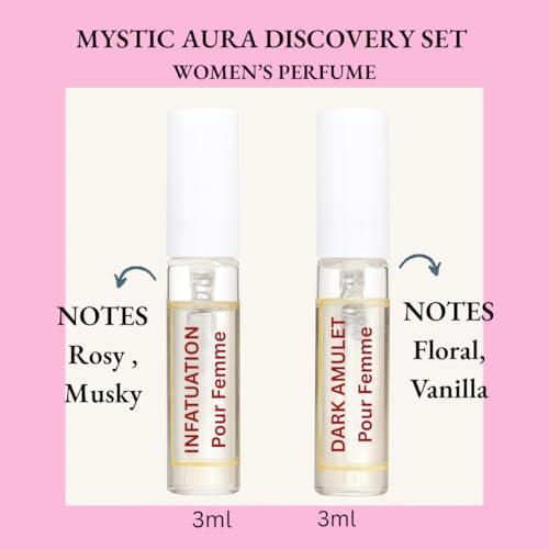 Image of MYSTIC AURA Dark Amulet Pour Femme | Eau de Parfum for Women | 6 ml | Floral Vanilla Fragrance, Long-Lasting Luxury, Premium Scent, Vegan & IFRA Compliant