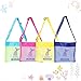 UncleS Large Capacity Folding Meshes Beach Bag Adjustable Shoulder Strap Kids Beach Toy Bag Portable Sea Shell Collecting Outdoor Mesh Swimming