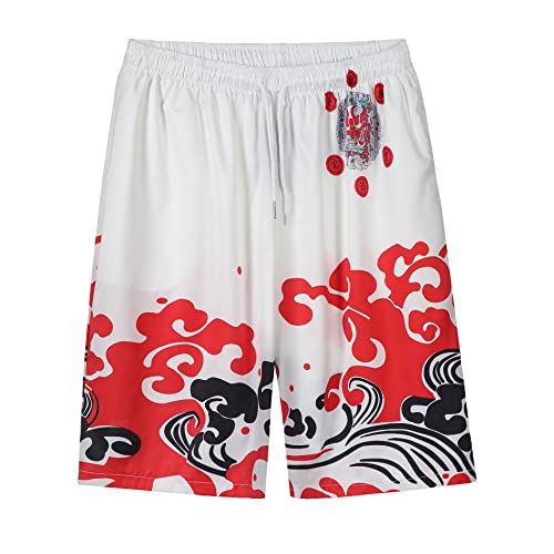 Image of PRIJOUHE Mens Kimono Set Japanese Haori & Shorts 2 Piece Summer Outfits
