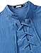 JOGAL Mens Renaissance Shirt Pirate Medieval Sleeveless Halloween Costume Steampunk Viking Lace-up Stand Collar Shirts LightBlue Medium