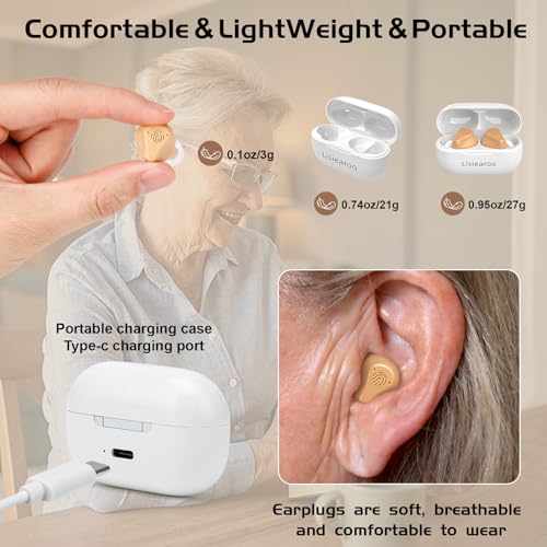 Hearing Aids for Seniors, 16-Channel Digital OTC Hearing Aids Tinnitus Relief, Smart Noise Reduction Chip, Rechargerable Long Battery Life,Providing Clear Sound Quality and Comfortable Wearing, Mini, Auto-On/Off