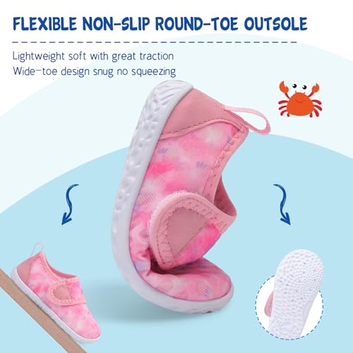 Image of LeIsfIt Toddler Water Shoes Boys Girls Barefoot Aqua Socks Kids Breathable Quick-Dry Swim Shoes for Beach Pool Surf