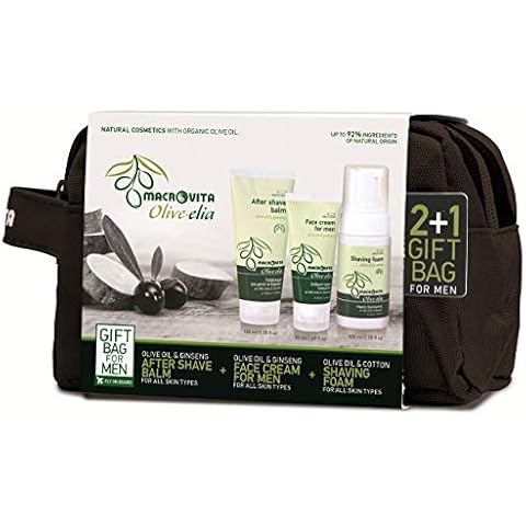 MACROVITA GIFT SET OLIVELIA FOR MEN: AFTER SHAVE BALM 100 ML. + MOISTURIZING FACE CREAM 50 ML. + FREE SHAVING FOAM 100 ML. + COSMETIC BAG Cover