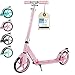 Produktbild Rollkönig ® Scooter für Kinder ab 5 Jahren I Der Faltbare City-Scooter mit großen Rädern I Tret-Roller für Erwachsene mit bis zu 100kg Tragkraft (Pink)
