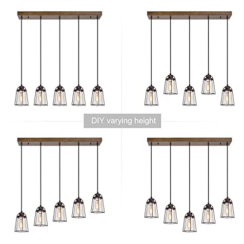 Ruziniu Farmhouse Chandelier, Industrial Pendant Lighting For Kitchen Island, 5-Light New Modern Kitchen Light Fixture #TOP5