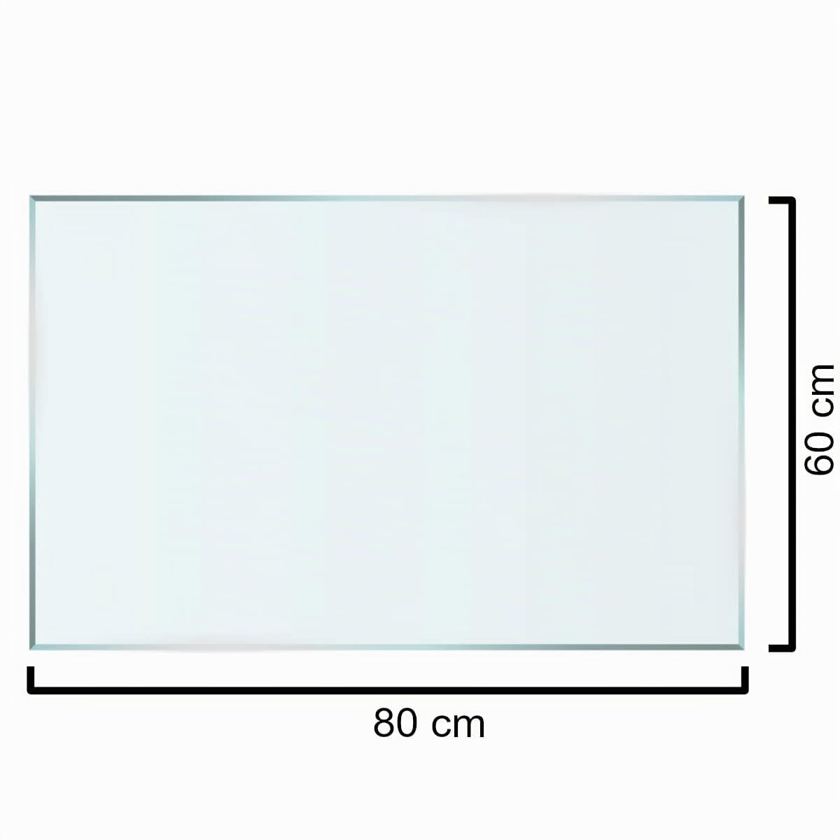 Euro Tische Glasplatte für Kaminofen und Tischplatte in 80x60cm Facettenschliff, Schutzplatte mit 6mm ESG Sicherheitsglas, Funkenschutzplatte, Glasboden für Kamin (Klarglas)