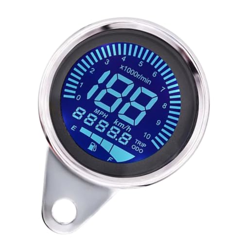 GETAJGHSD Tacómetro Digital Conveniente para Motocicleta Pantalla Lcd de 7 Colores Metal Resistente y Fácil Lectura Nocturna para Accesorios de Moto 12v