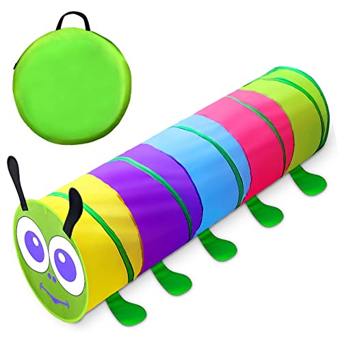 Kids Play Tunnel for Toddlers 1-3 6-Foot Baby Mesh Sides Pop-Up Crawling Toy for 1-4 Year Olds Indoor/Outdoor Birthday Gift