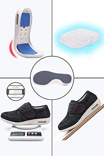 ZUMEIJIA Men's Diabetic Elderly Shoes Large Size Plus Fertilizer Widening Shoes Adjustable Foot Swelling Shoes Non-Slip Double Insole Air Cushion Bottom Walking Shoes Black Grey 9 | Image 2