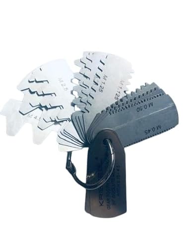 Gear Tooth Profile Pitch Gauge .35 to 4.5 Module 23 Profiles 15 Leafs 14.1/2" PA - Modular