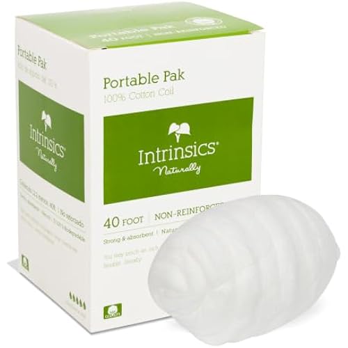 Intrinsics Portable 100% Cotton Coil (40 ft) – Professional, High Absorbency, and Non-Reinforced Spun Cotton Roll | Medical-Grade Esthetician Supplies for Perms, Salon Hair Color & Nail Care
