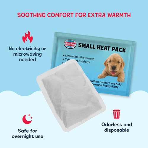 Image of Snuggle Puppy Replacement Heat Packs for Junior (7 Count) - Disposable Pet Comfort Warmers for Puppy Anxiety Relief - Odorless, Non-Toxic, All Natural - Fits Smaller Junior Size