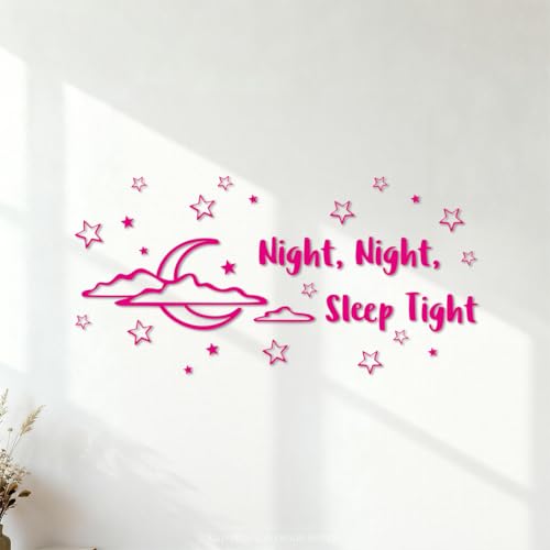 Stickers gravés Citations pour bébé Bonne nuit Citations pour bébé 28x56.8cm Plusieurs tailles disponibles RoseRouge