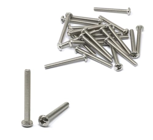 iexcell 25 Pcs #12-24 x 1-7/8" Stainless Steel 304 Phillips Drive Pan Head Screws Bolts, Bright Finish