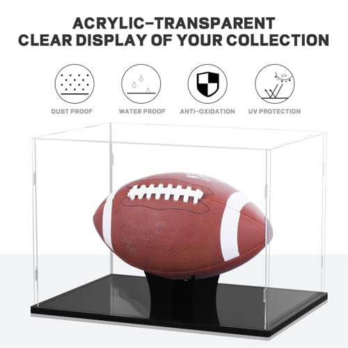 TREELF Football Display Case Full Size, Acrylic Clear Box with Stand, UV Protected Memorabilia Holder, for Autographed Football Fans & Collectors, Sports Collectibles by TREELF - Image 5